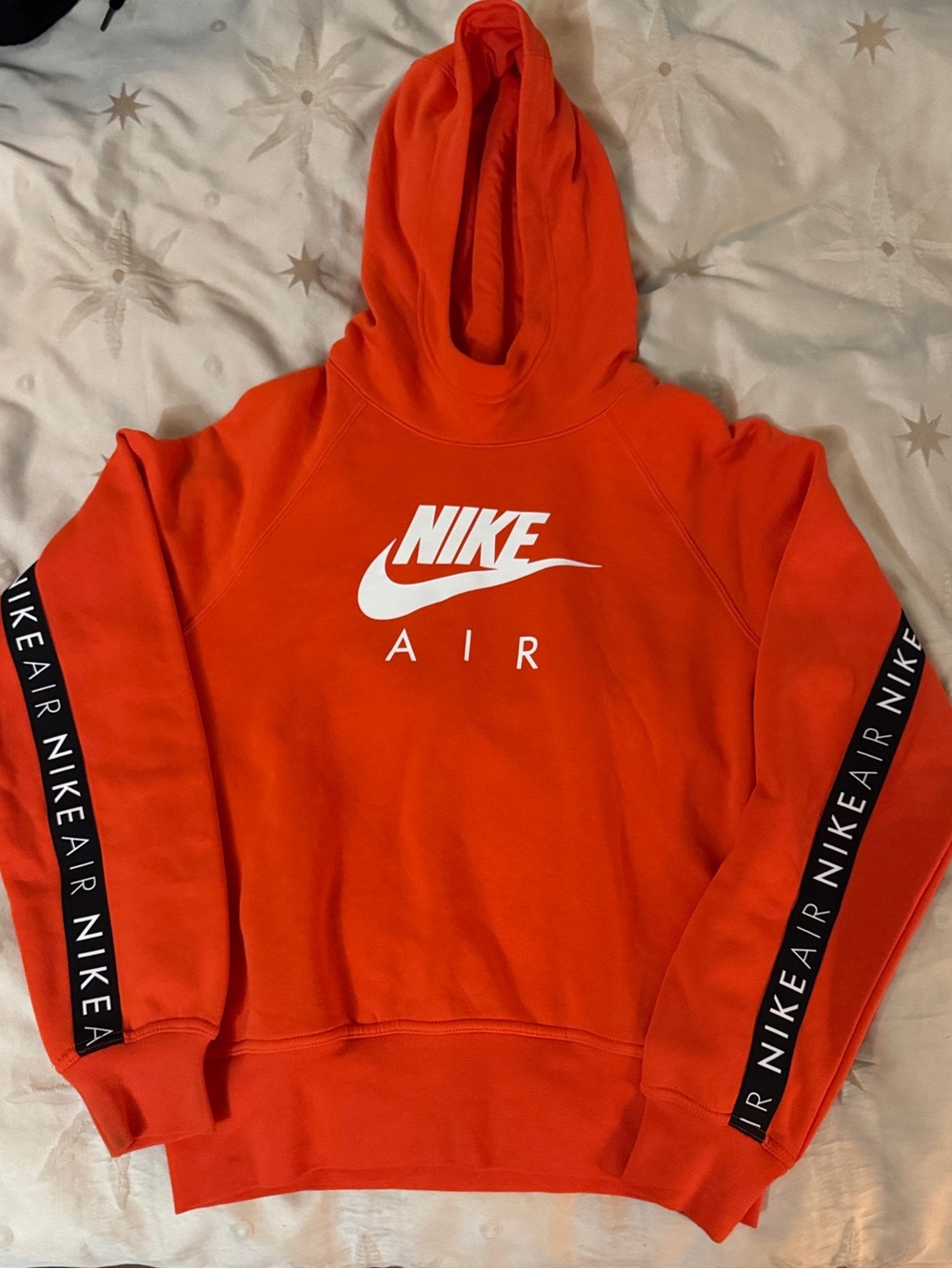 Nike Orange Pullover Hoodie with White Swoosh